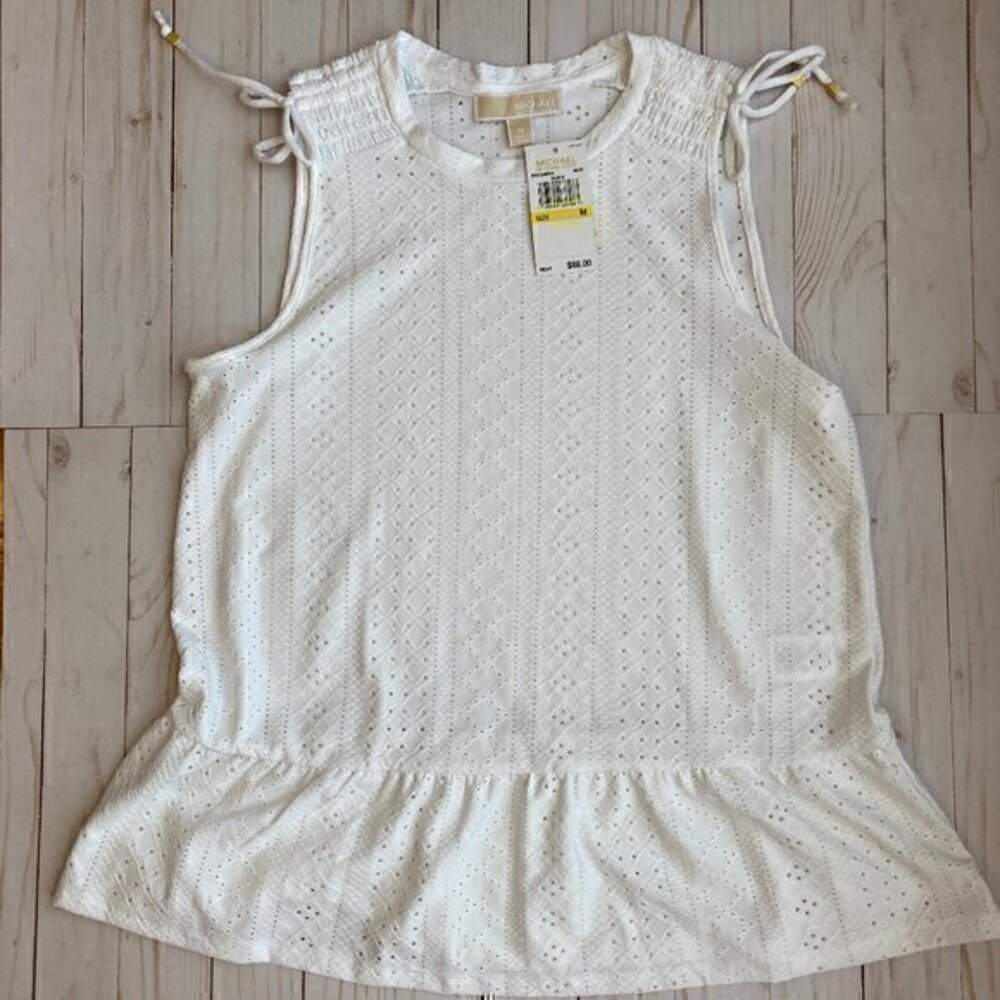 Michael Kors Eyelet Peplum Sz M NWT